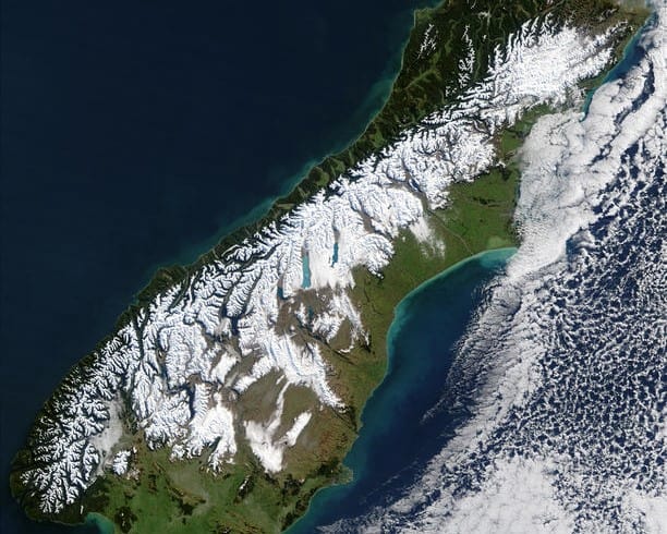 alpine fault satellite Alpine Fault from space