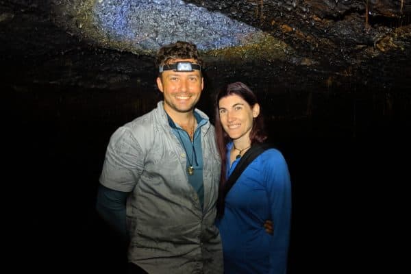 Brian Perttu and friend in a lava cave