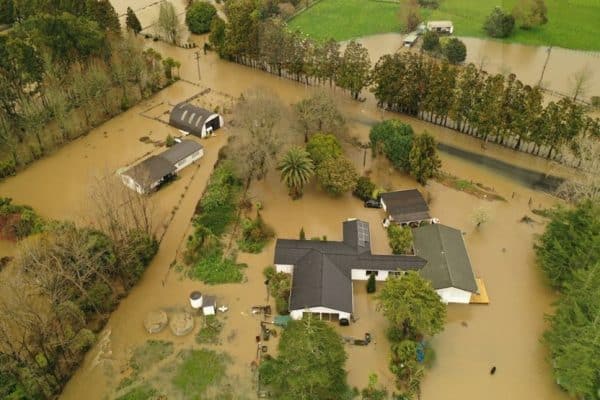 Drone capture of flooding in Kumeū-Huapai