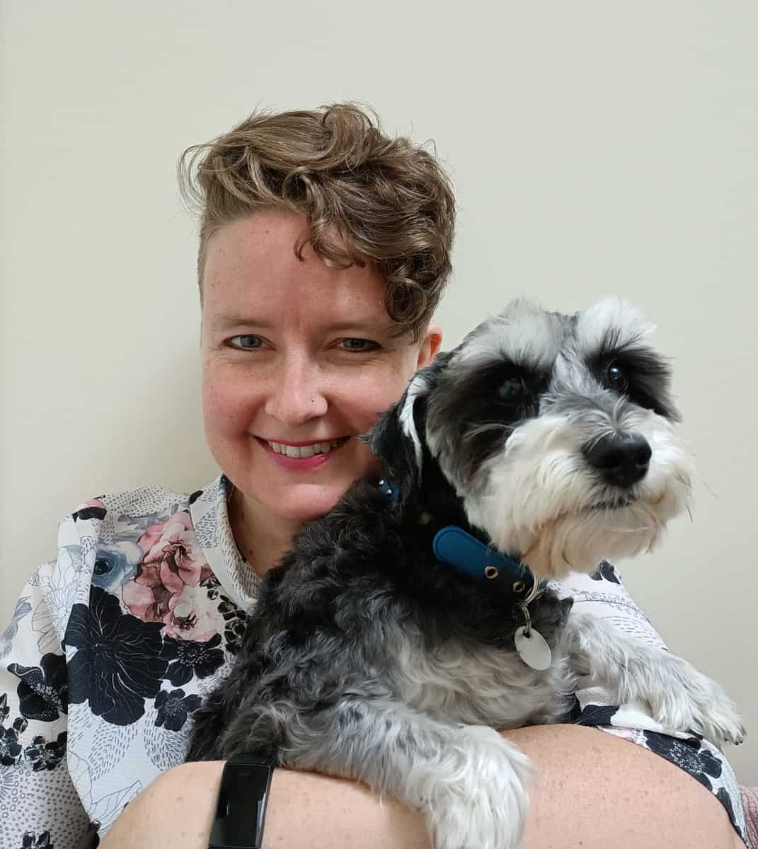 Eleanor and her dog Ocho, early 2022
