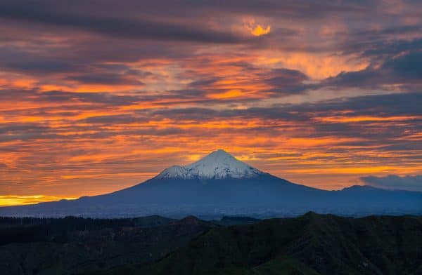 Mt Taranaki sunrise. Credit Ethan Brooke.